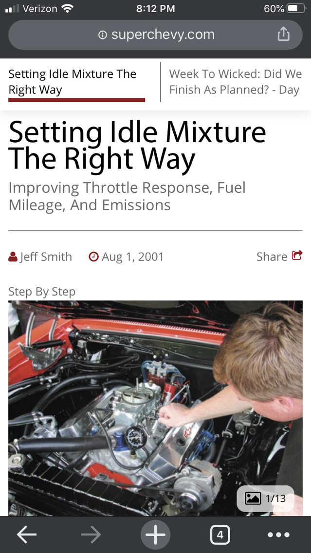 Setting Idle Mixture The Right Way