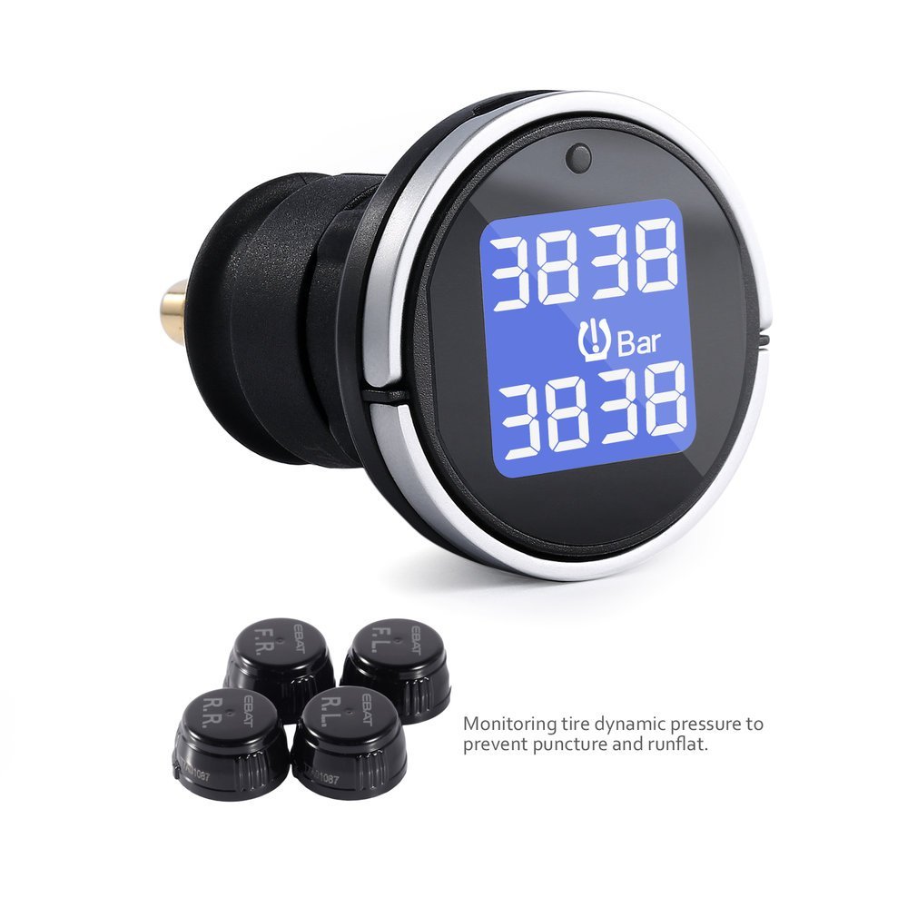 Steel Mate Motorcycle Tire Pressure Monitoring System - Universal TPMS for  Motorcycle Oversized LCD Screen with Display Time in Real Time and Tire