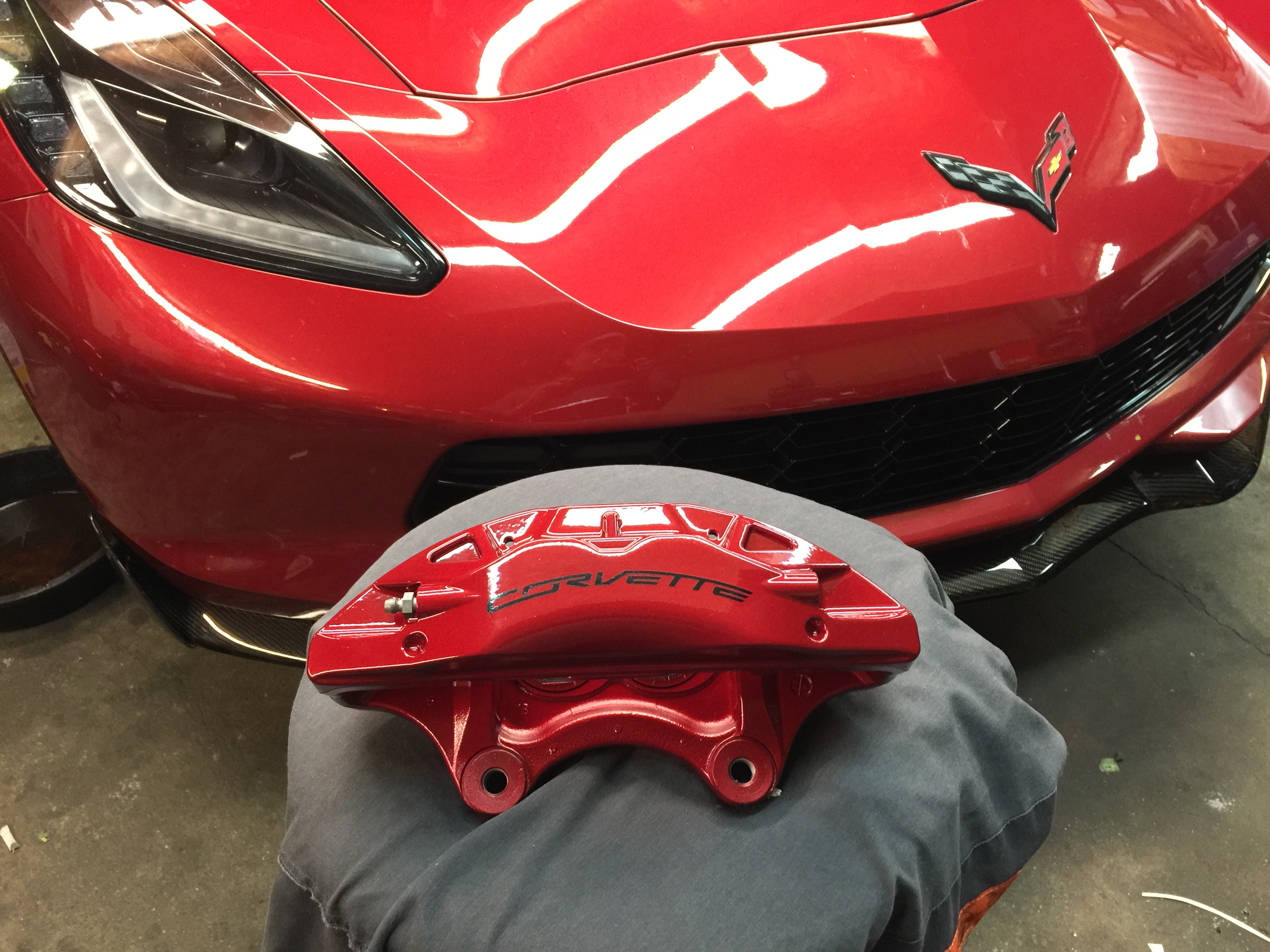 Crystal red caliper paint CorvetteForum Chevrolet Corvette Forum