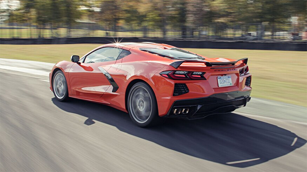 Randy Pobst of Motortrend tests the C8 Corvette's handling on track in Virginia