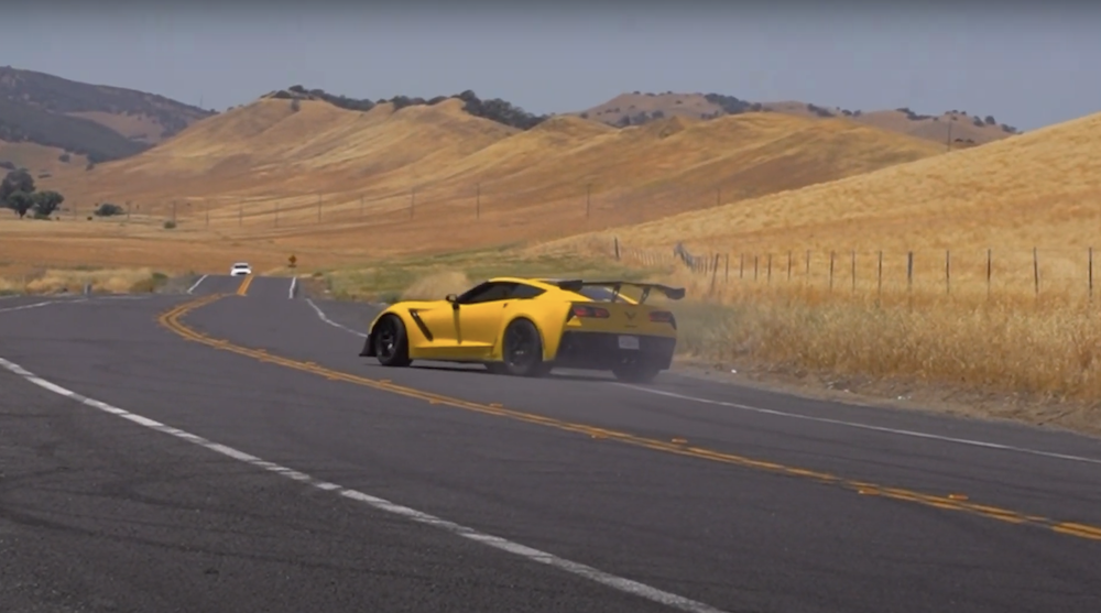 Modified C7 Corvette ZR1 Nearly Crashes